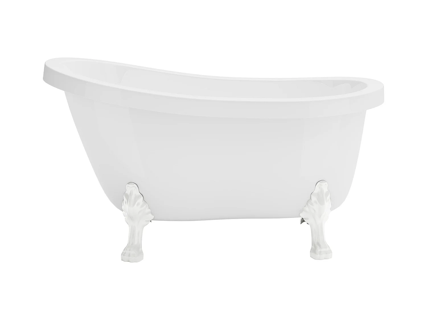 Ovaal losstaand bad - Retro-stijl - 171 L - 145 x 74 x 77 cm - Witte leeuwenpoten - NISOS