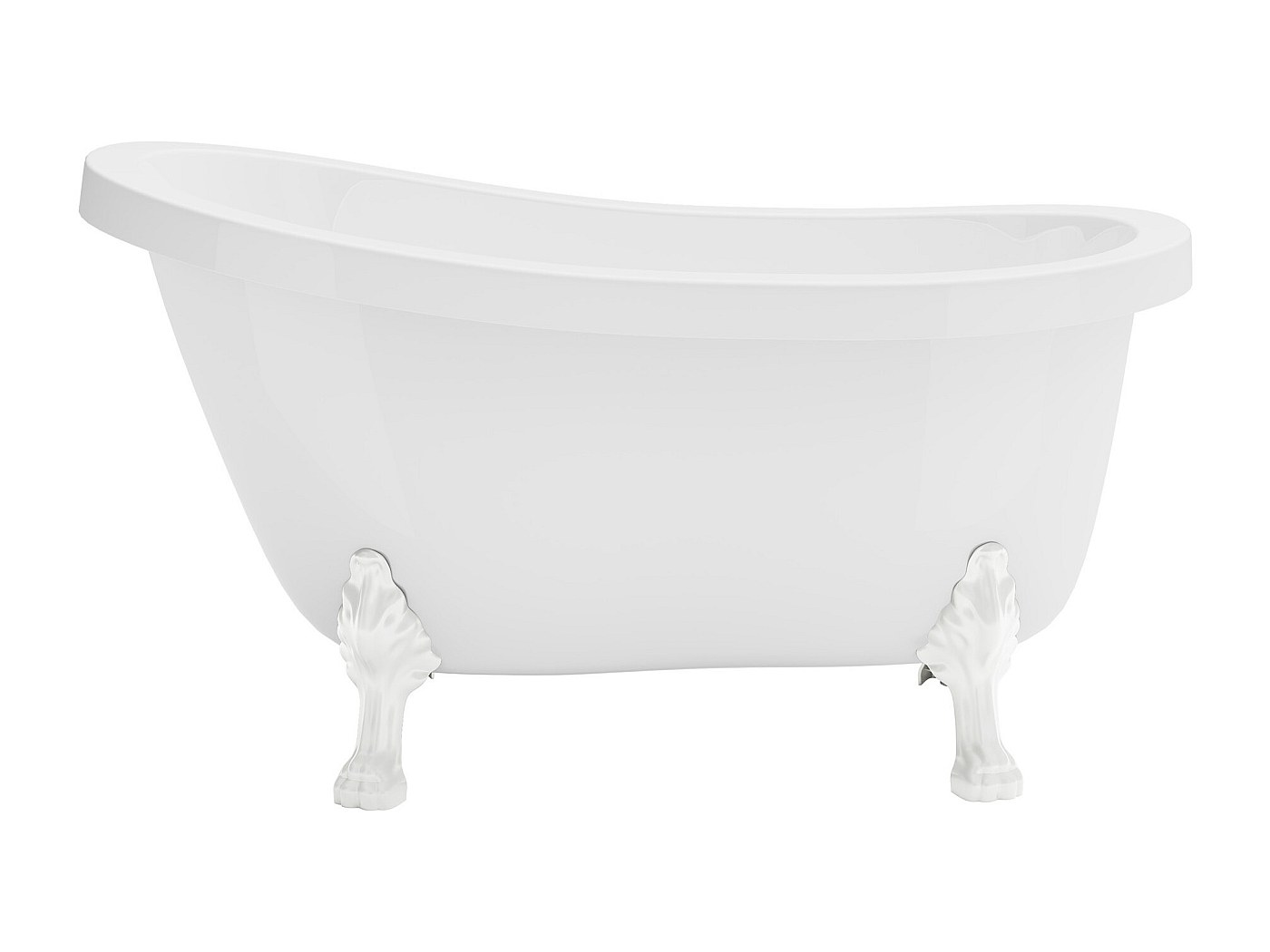 Vasca Da Bagno Semi Freestanding Retro - Bianco Acrilico 150x74x61 Cm - Foto 10