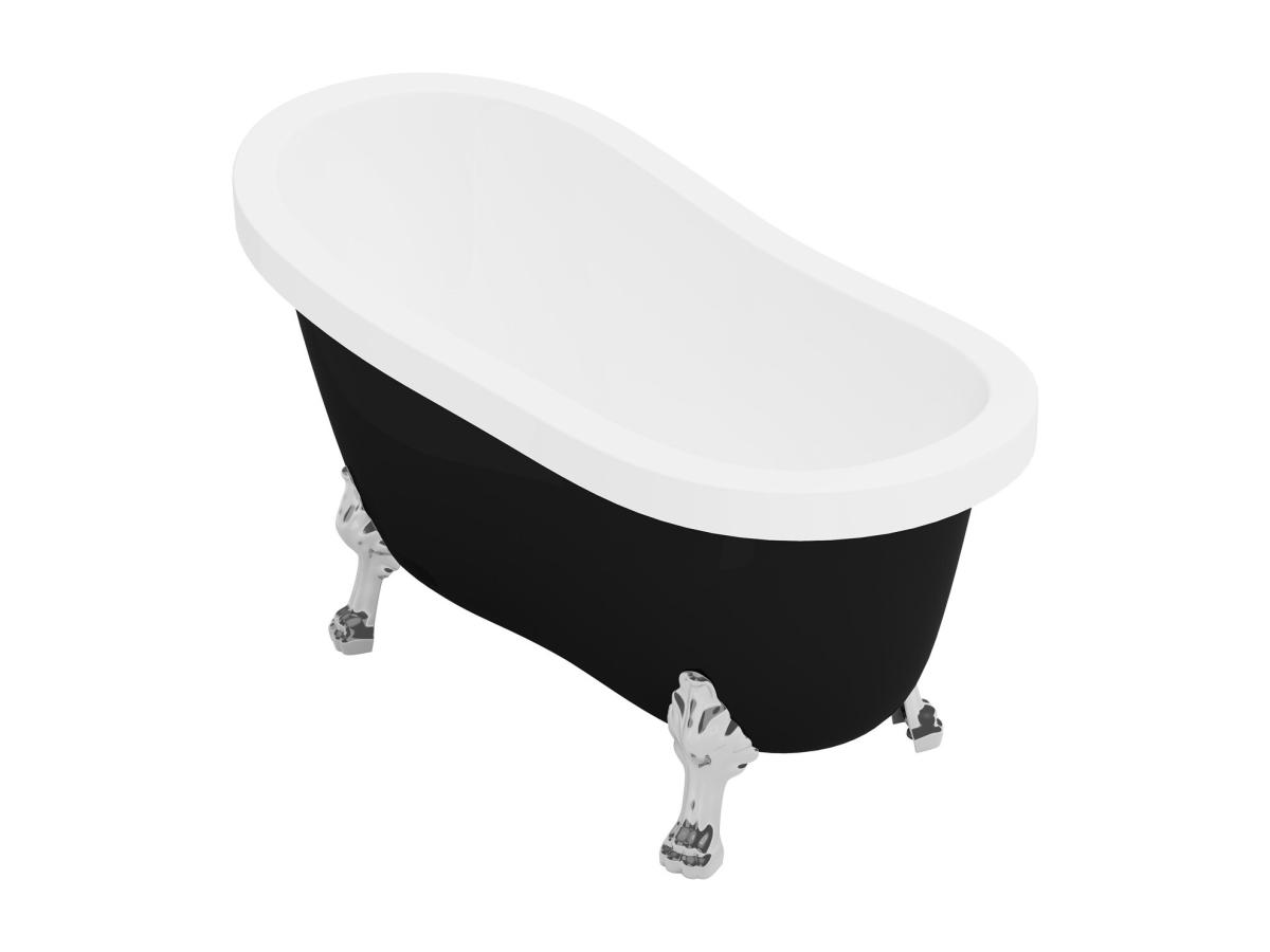 Freistehende Badewanne mit silberfarbenen Löwenfüßen - 200 L - 145 x 74 x 7 günstig online kaufen