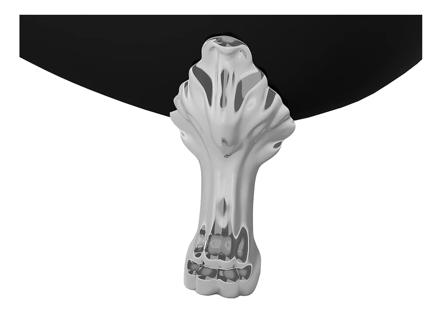 Baignoire îlot rétro avec pieds de lion argentés - 200 L - 145 x 74 x 77 cm - Noir mat - NISOS II