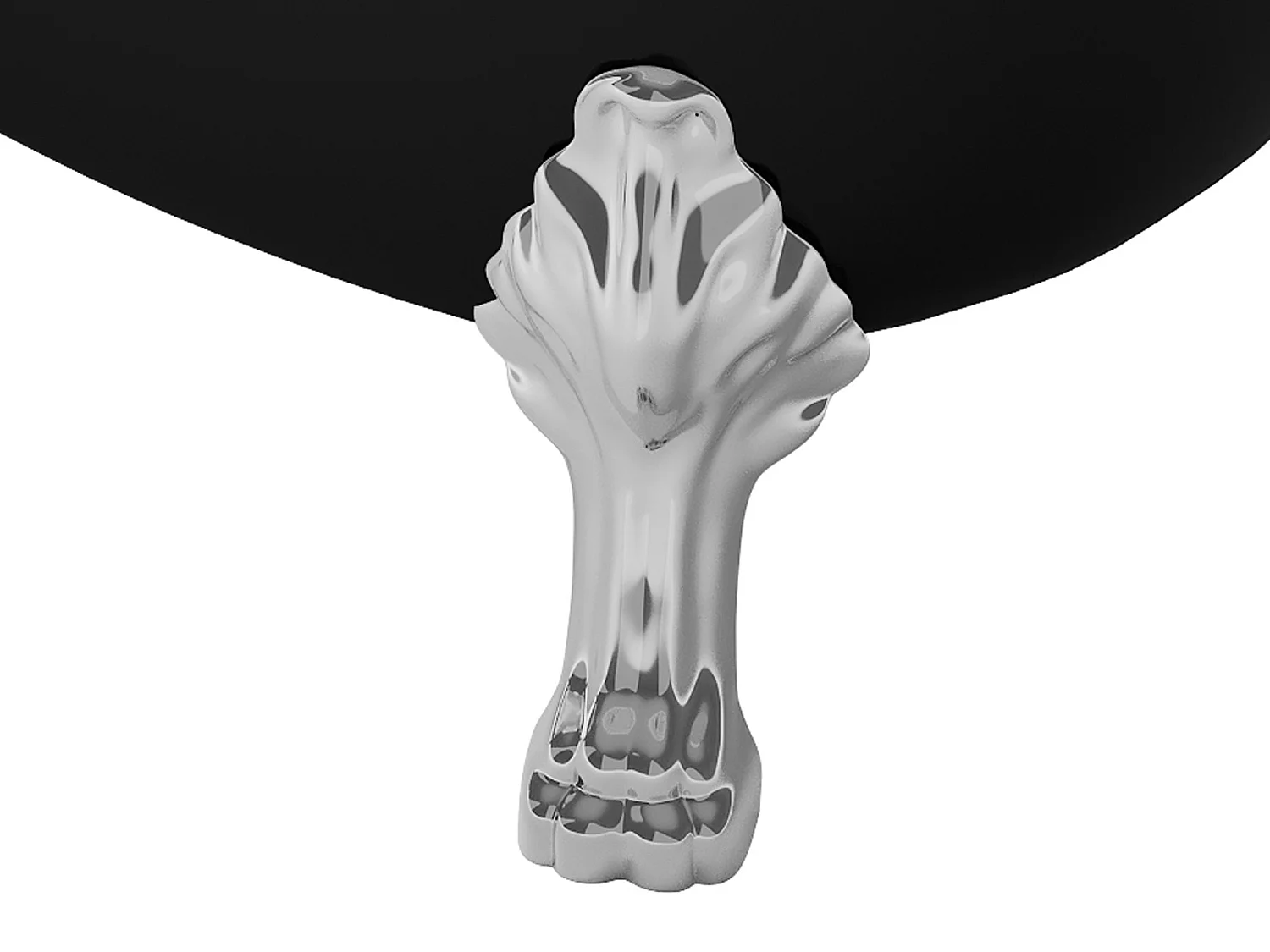 Baignoire îlot rétro avec pieds de lion argentés - 200 L - 145 x 74 x 77 cm - Noir mat - NISOS II