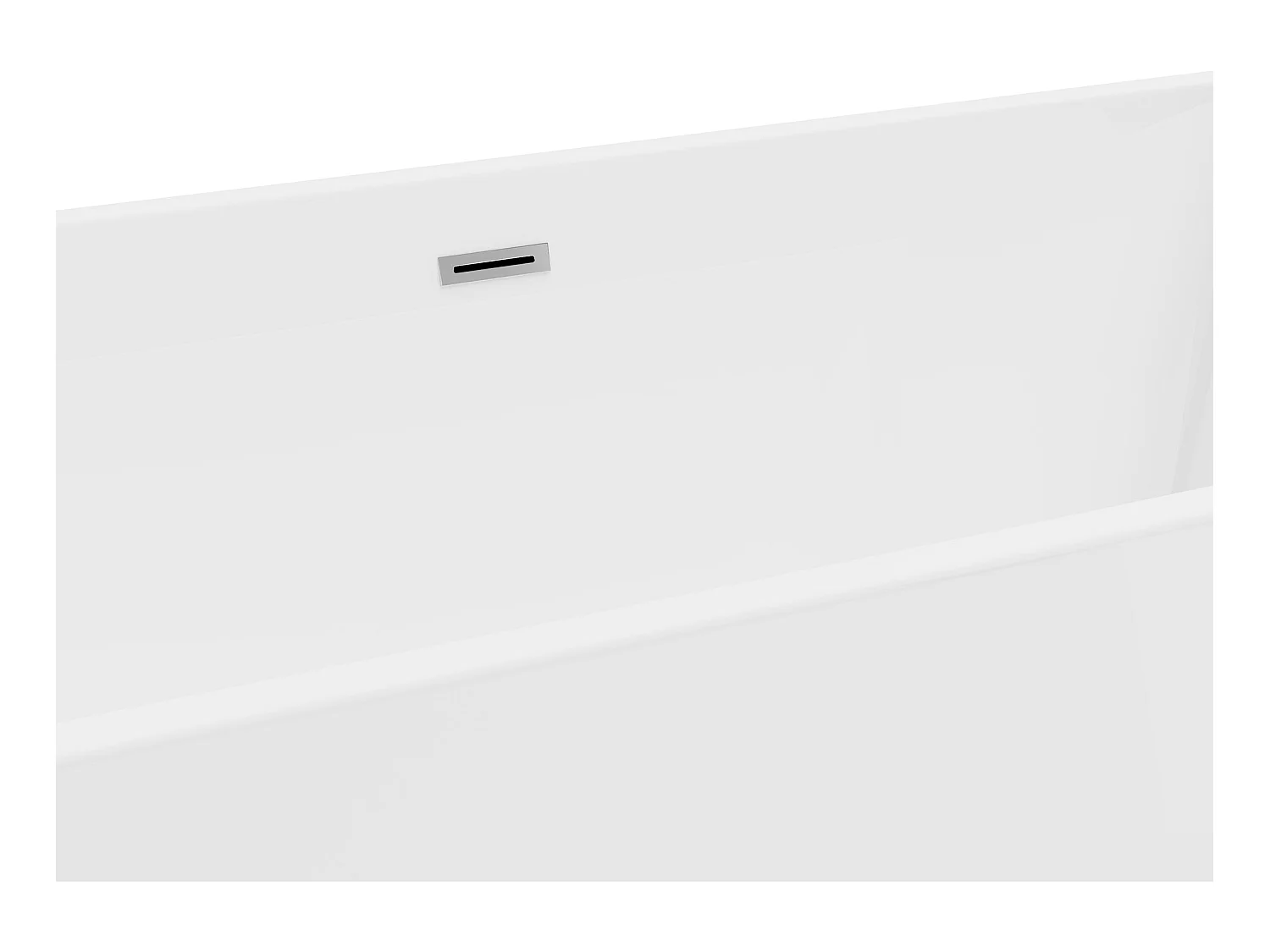 Halv-fristående rektangulär badkar - 315 L - 170 x 80 x 58 cm - Vit - Akryl - PIKAIA