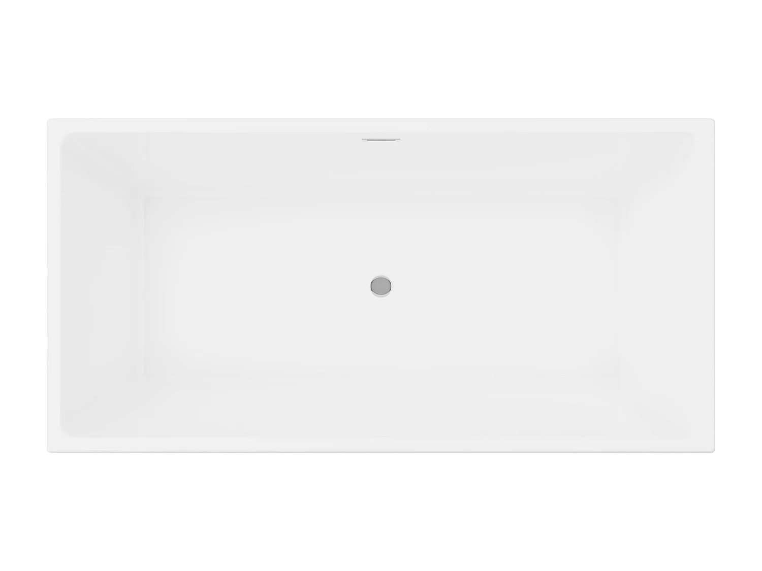 Baignoire semi-îlot rectangulaire - 315 L - 170 x  80 x 58 cm  - Blanche - Acrylique -  PIKAIA