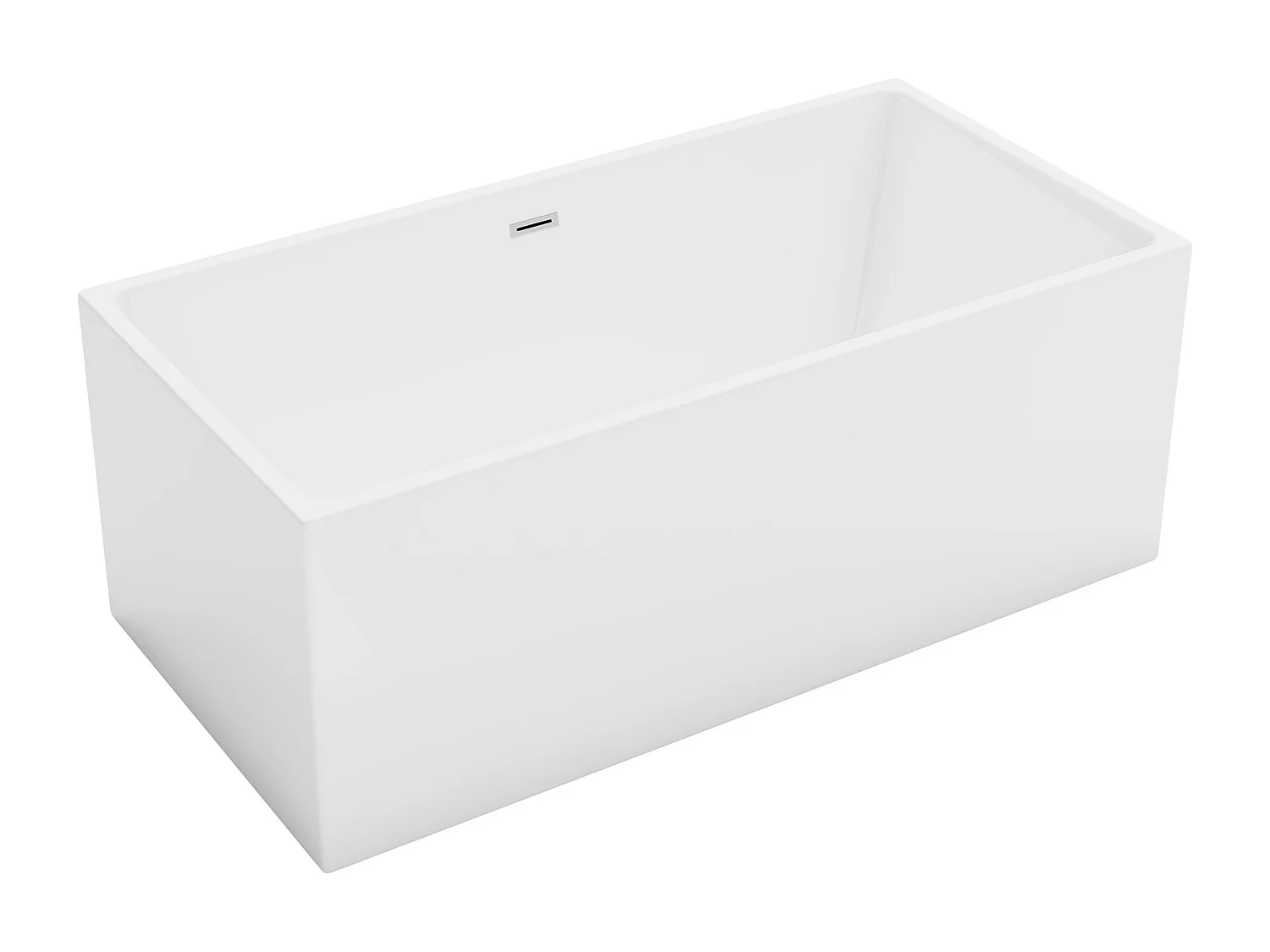 Baignoire semi-îlot rectangulaire - 315 L - 170 x  80 x 58 cm  - Blanche - Acrylique -  PIKAIA