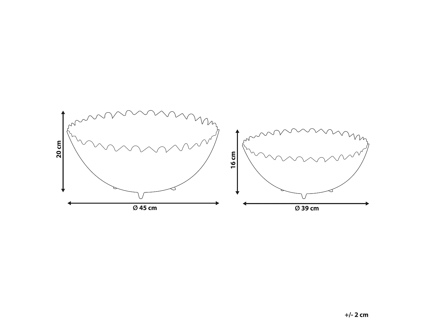 Lot de 2 bols décoratifs GROGOL Métal Doré