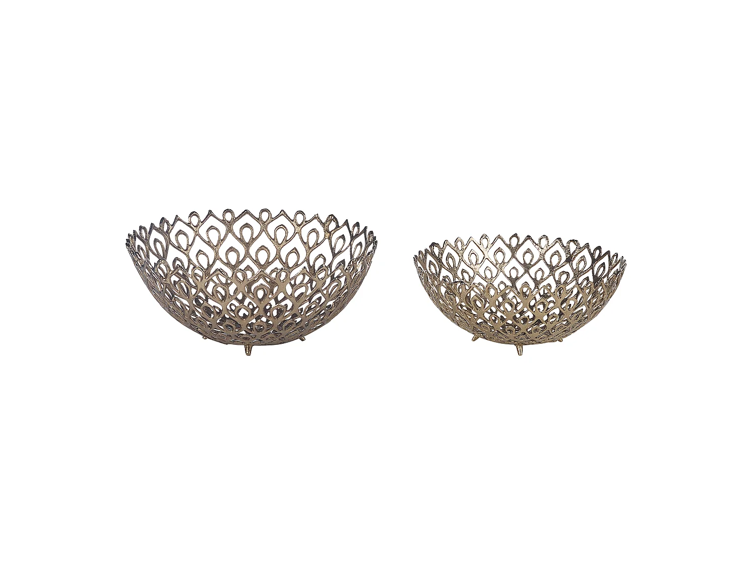 Lot de 2 bols décoratifs GROGOL Métal Doré