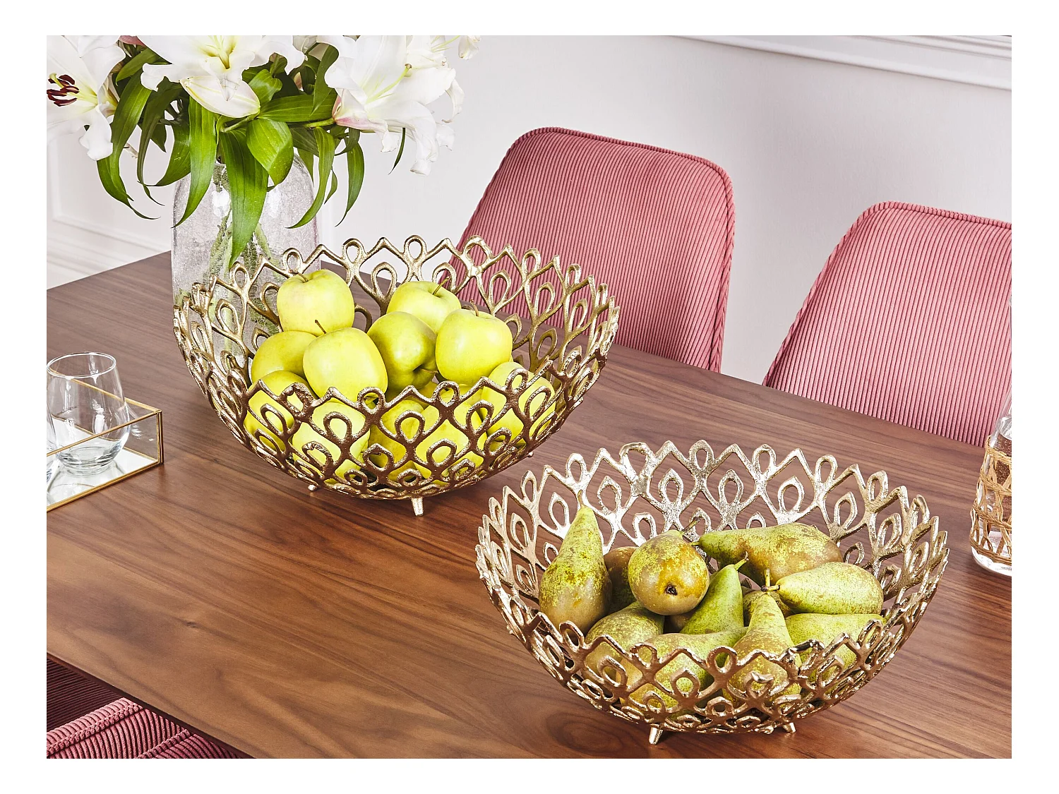 Set van 2 decoratieve schalen GROGOL Metaal Goud