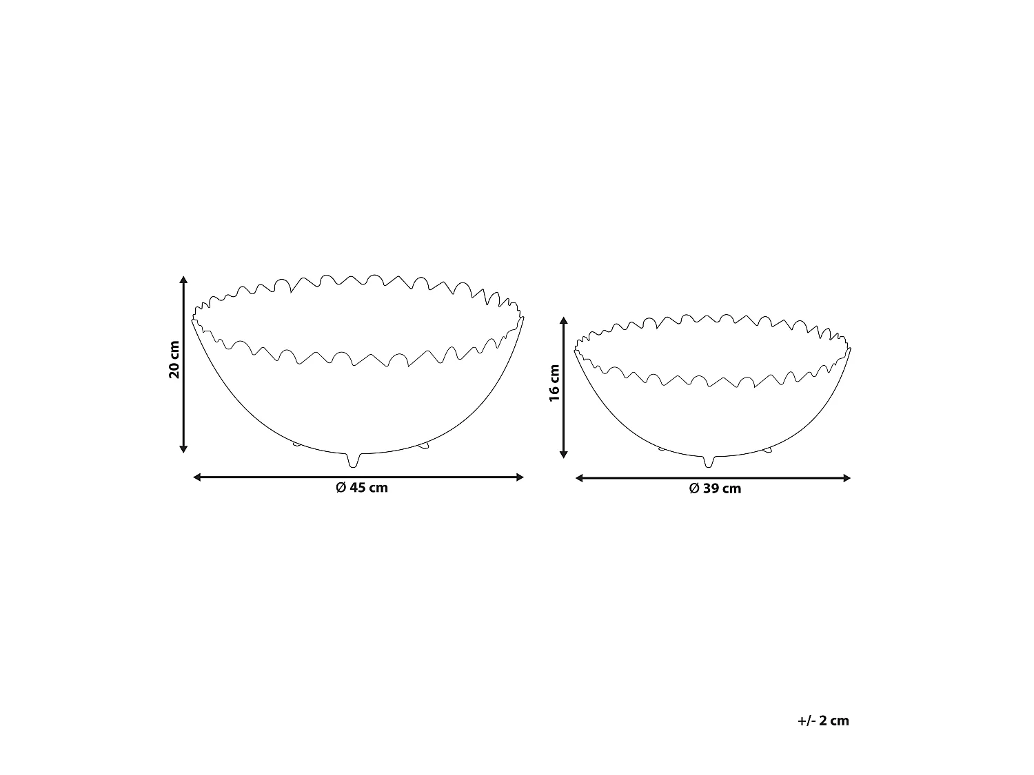 Set van 2 decoratieve schalen GROGOL Metaal Goud