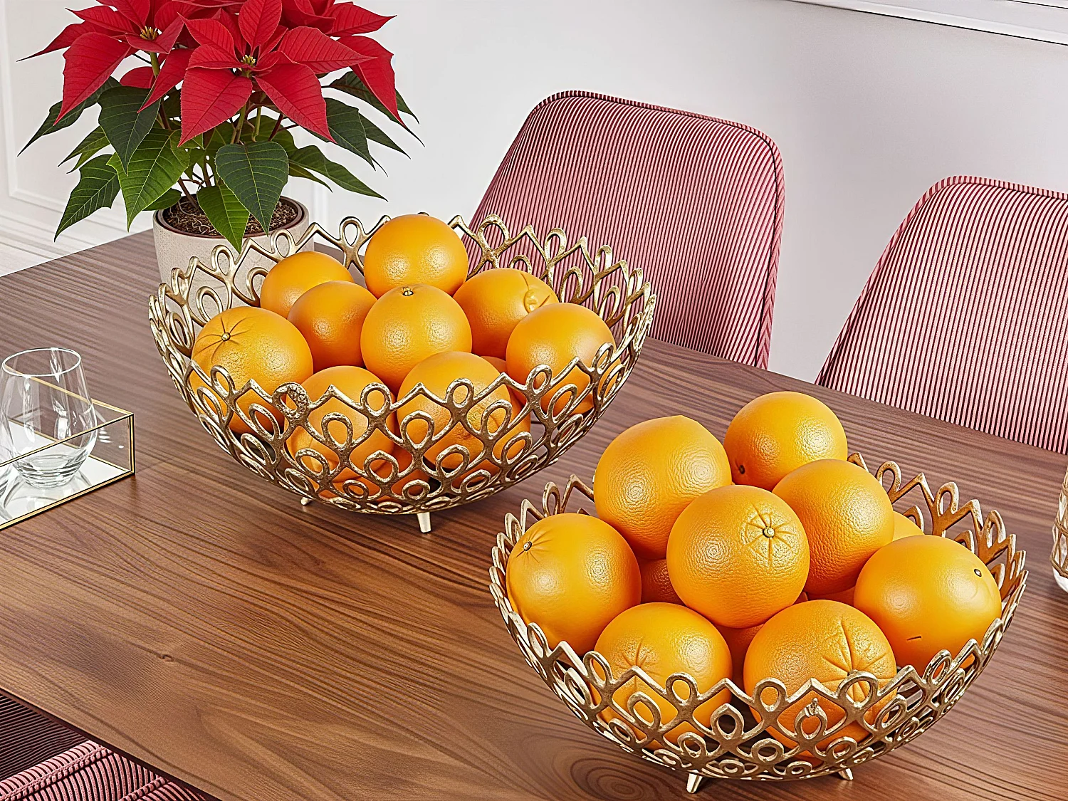 Set van 2 decoratieve schalen GROGOL Metaal Goud