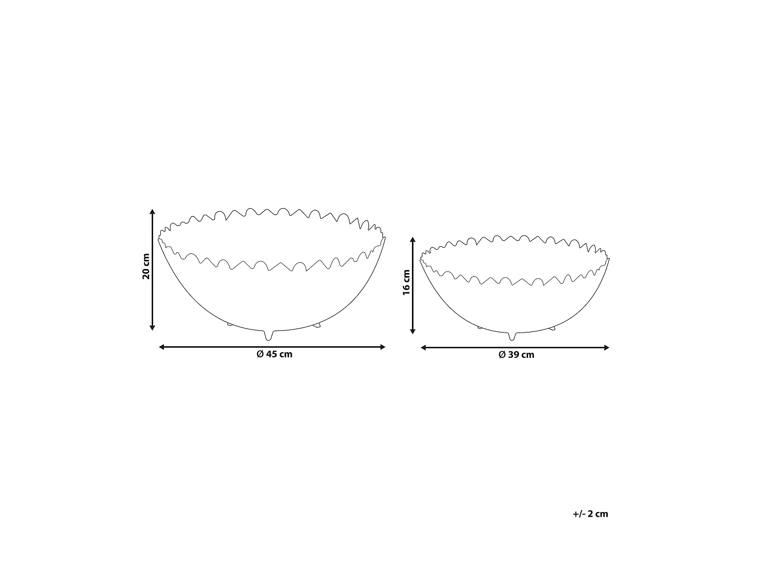 Lot de 2 bols décoratifs GROGOL Métal Doré