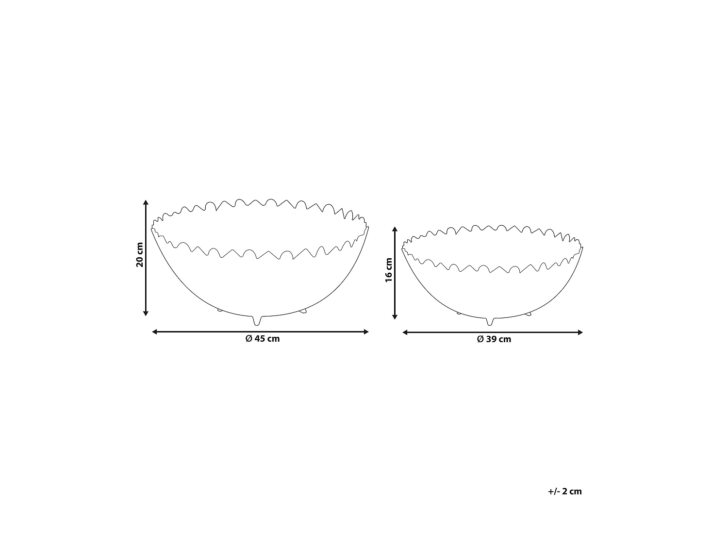 Lot de 2 bols décoratifs GROGOL Métal Doré