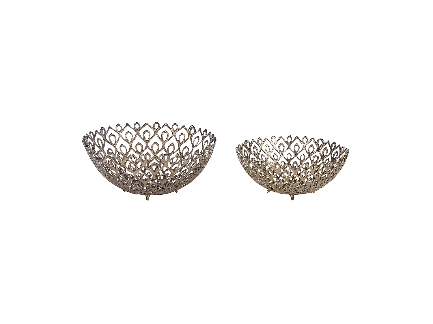 Lot de 2 bols décoratifs GROGOL Métal Doré