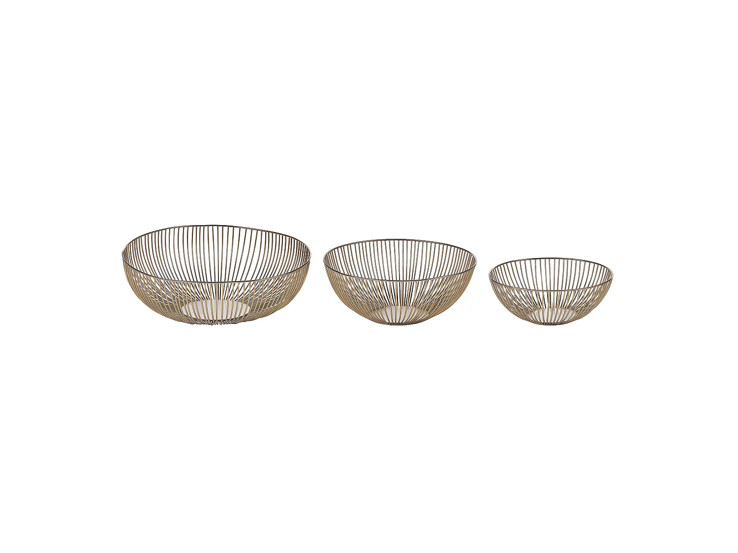 Lot de 3 bols décoratifs GARUT Métal Doré