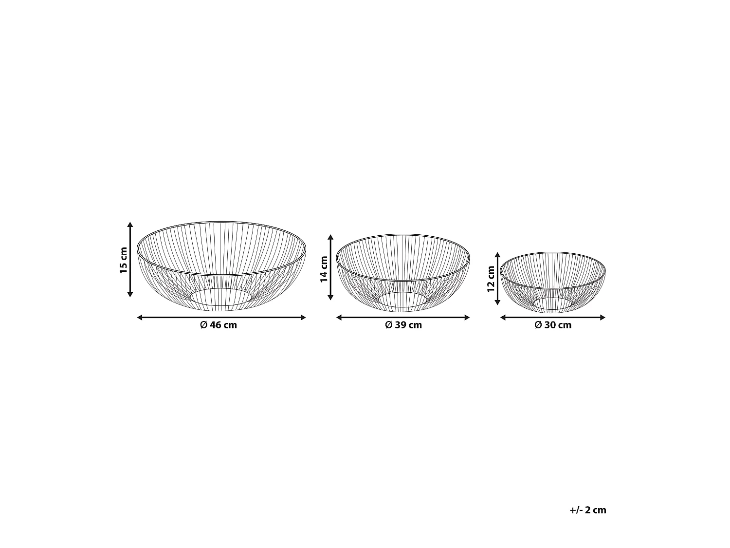 Set van 3 decoratieve schalen GARUT Metaal Goud