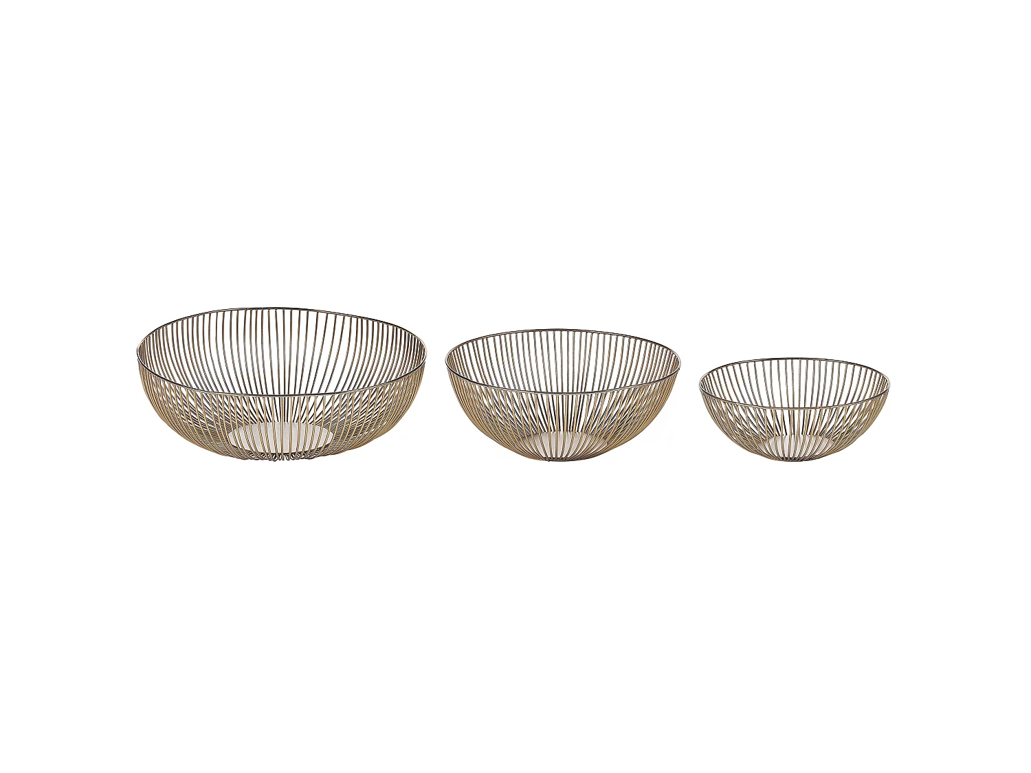 Lot de 3 bols décoratifs GARUT Métal Doré