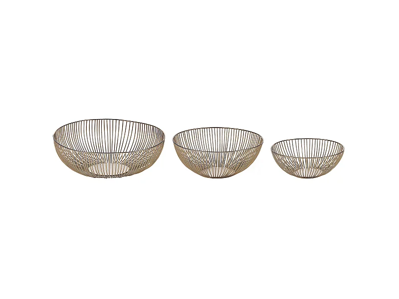 Lot de 3 bols décoratifs GARUT Métal Doré