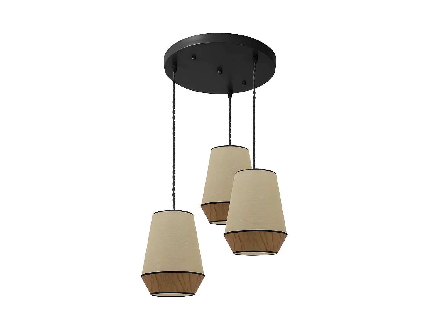 Plafondnier modèle CAMPANA 3 lumières Sac / marron Réglable FABRILAMP