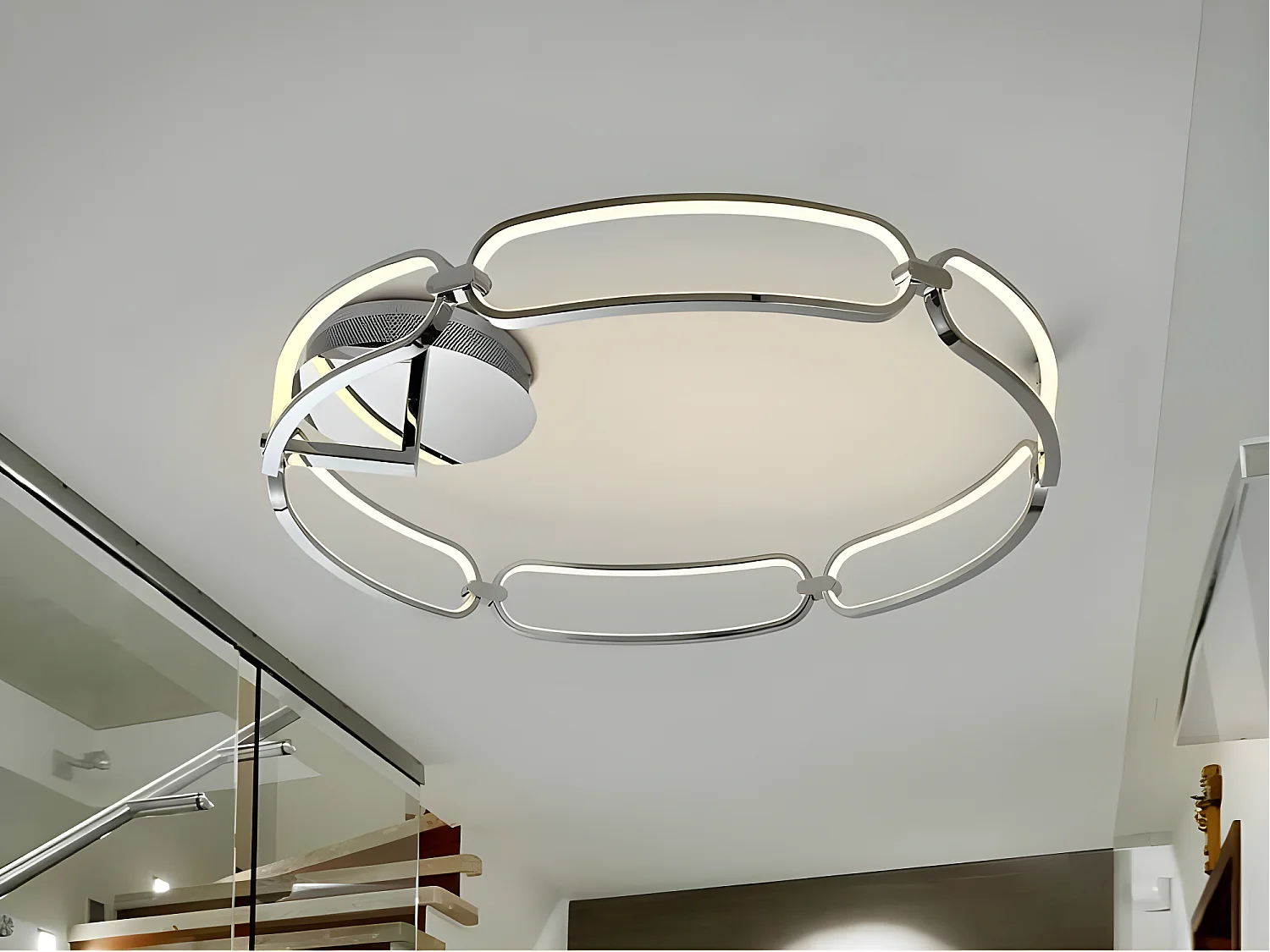 Plafon Led 65w Modelo Colette Cromo 80cm Dimable Cromo
