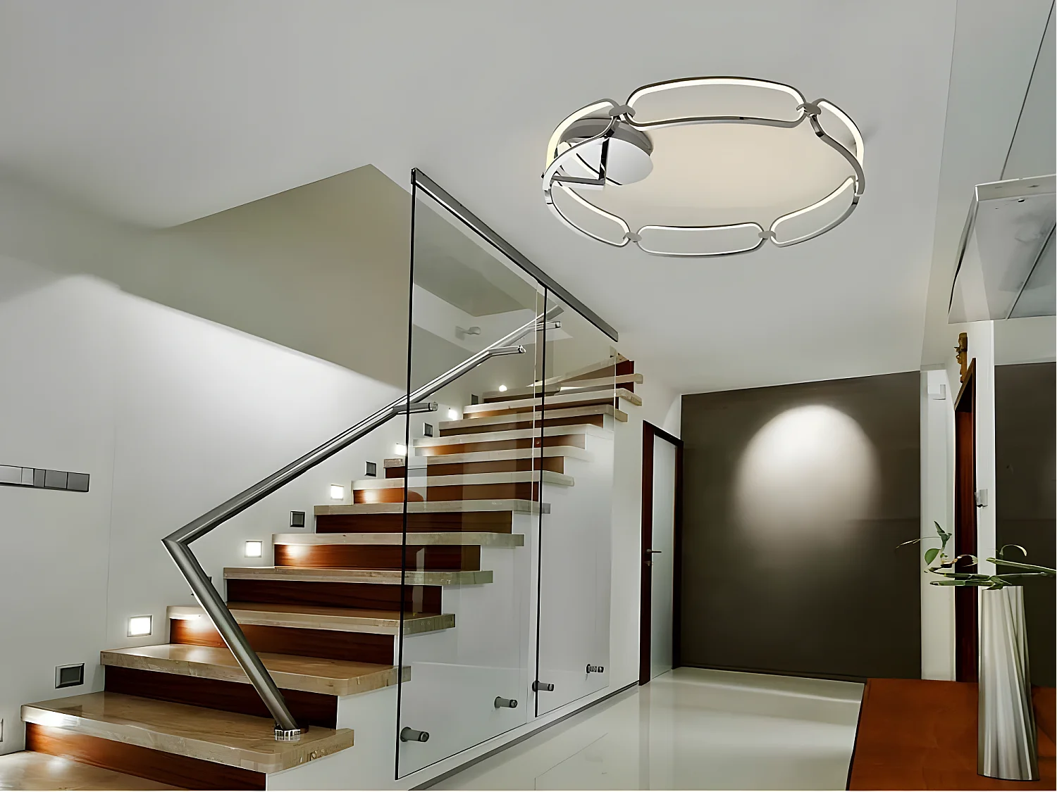 Plafon Led 65w Modelo Colette Cromo 80cm Dimable Cromo
