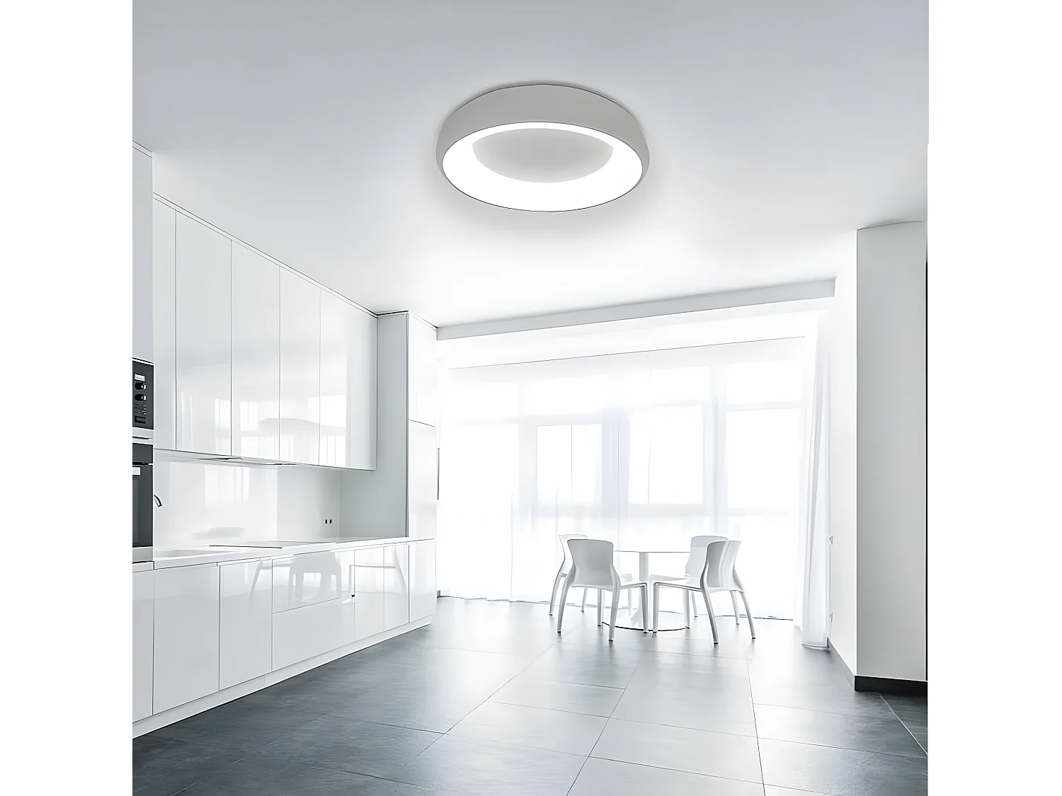 Plafondd blanc rond PENI LED connectivité dimmable Application mobile