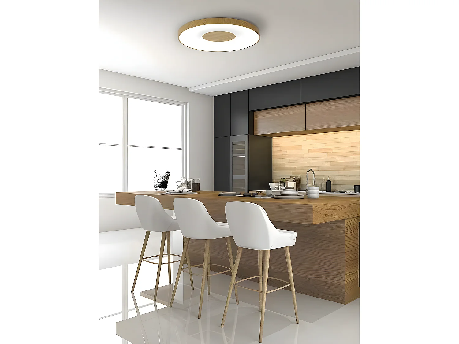 Coin plafond de couleur noire Télécommande intégrée MANTRA