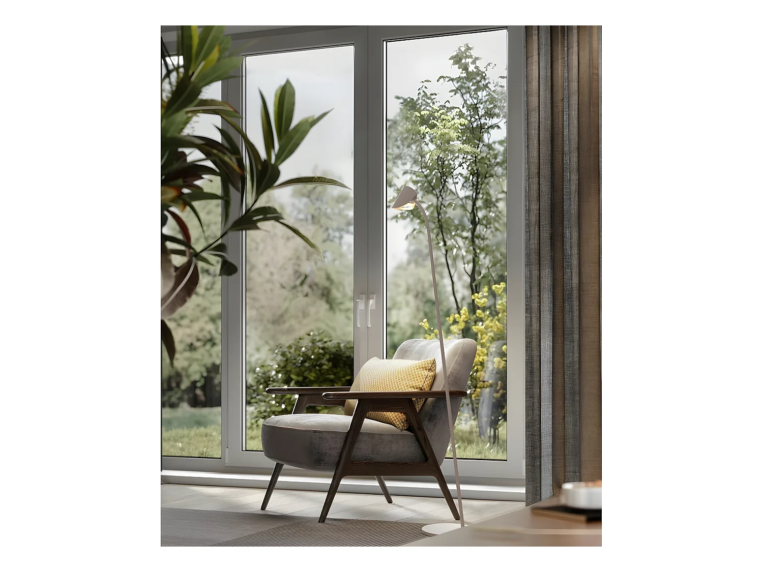 Semi-plafond led 44,5 w modèle CAPPUCCINA 6 L blanc MANTRA