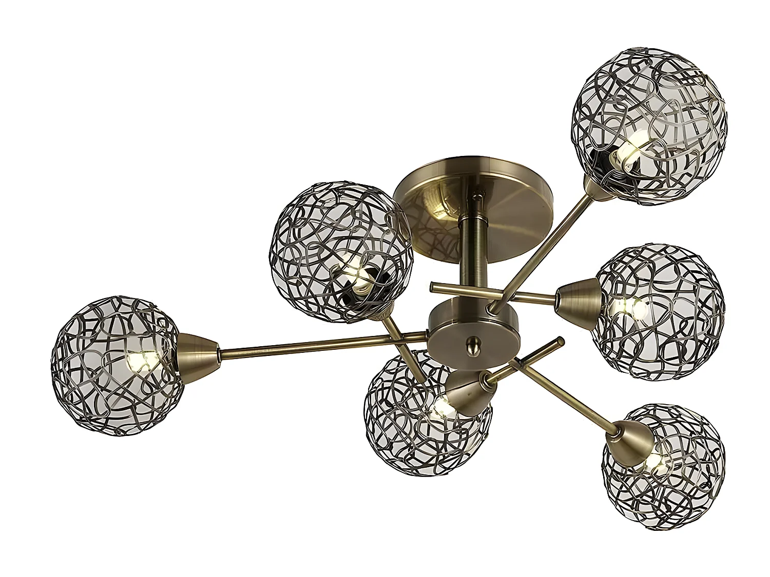 Plafon De 6 Luces Modelo Speke Cuero