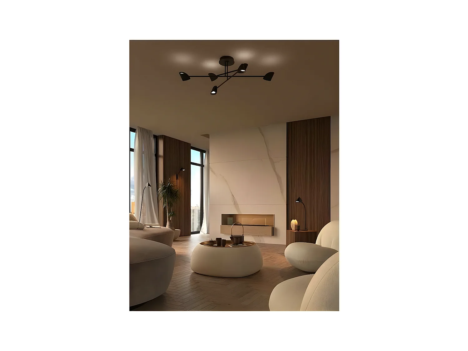 Semi-plafond CAPUCCINA led noir 44.5w MANTRA