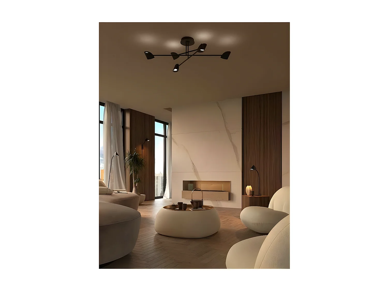 Semi-plafond CAPUCCINA led noir 44.5w MANTRA