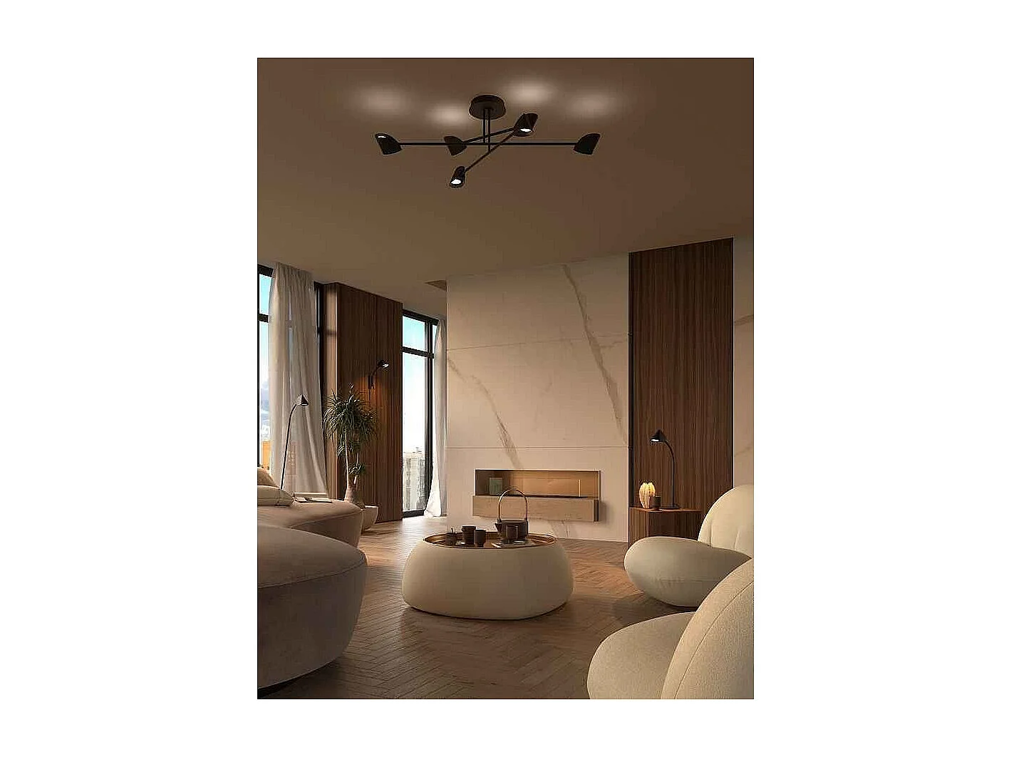 Semi-plafond CAPUCCINA led noir 44.5w MANTRA