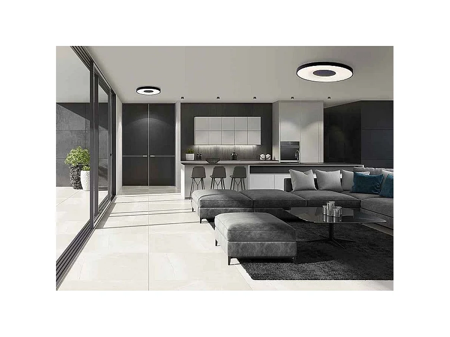 Plafondnier LED blanc avec télécommande modèle COIN MANTRA