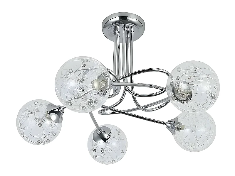 Plafondnier RIO DE JANEIRO chrome 5 lumières FABRILAMP