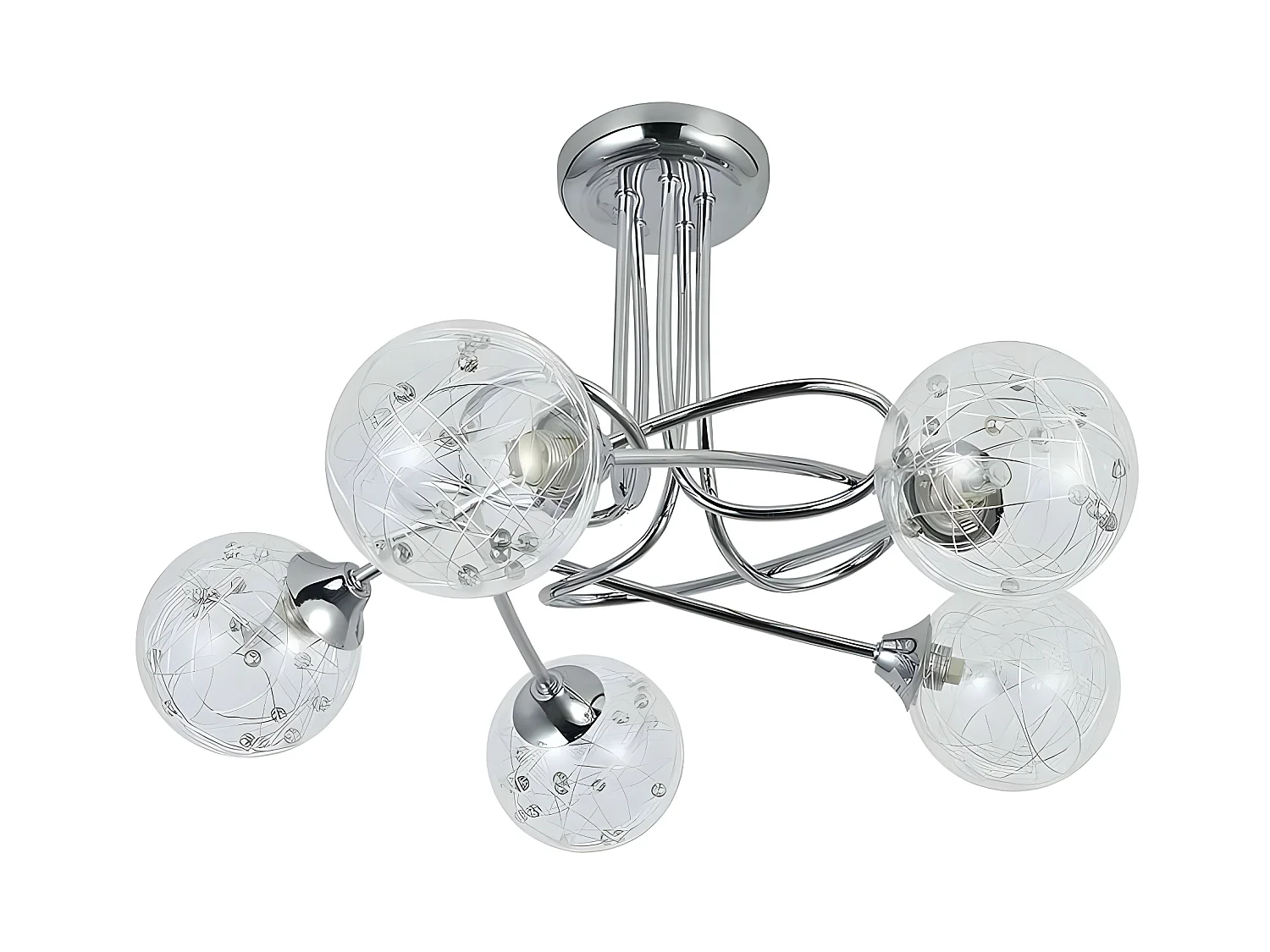 Plafondnier RIO DE JANEIRO chrome 5 lumières FABRILAMP