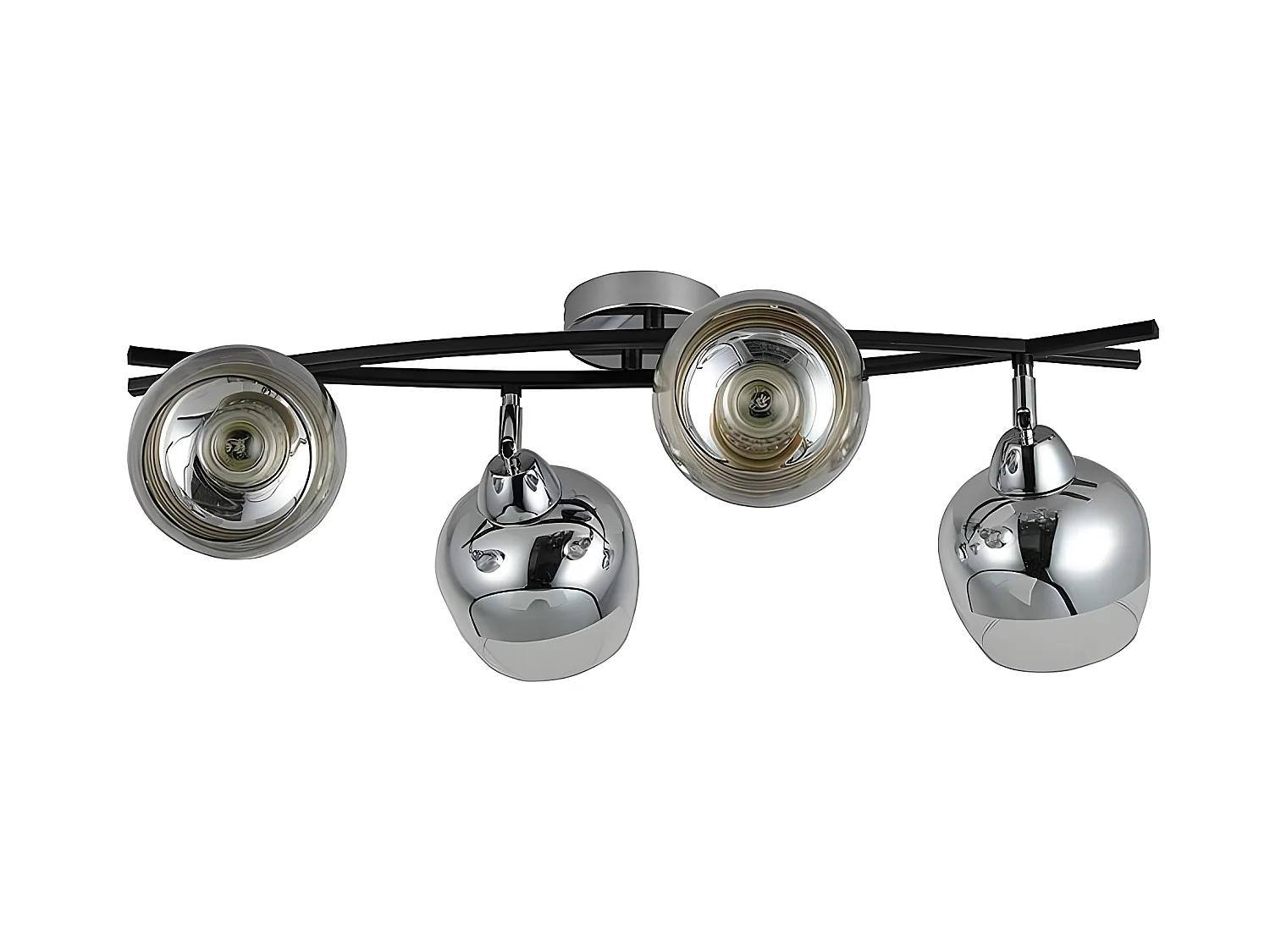 Plafond bande modèle DENALI chrome 4 projecteurs FABRILAMP