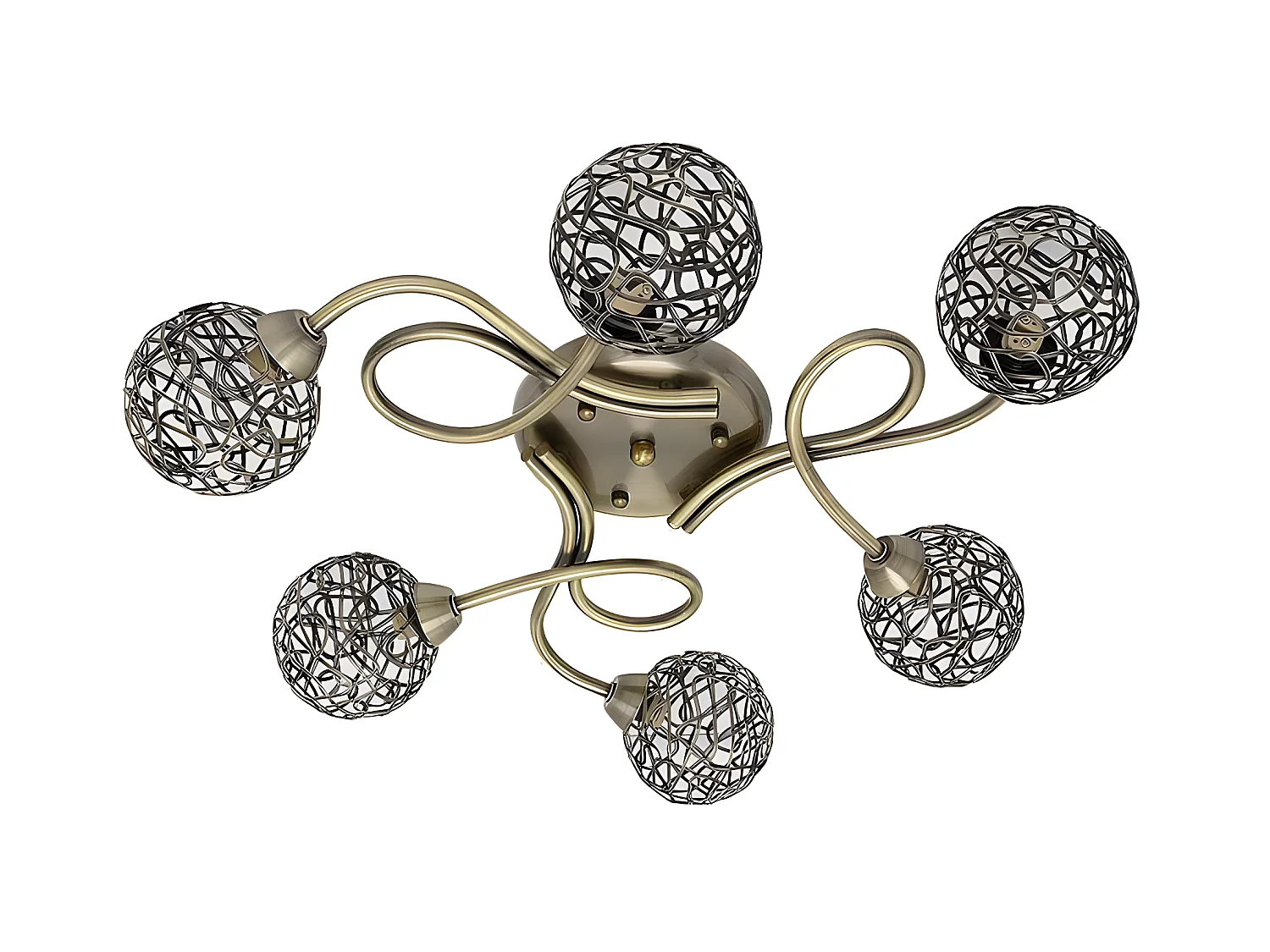 Lampada da soffitto di 6 luci modello LYON FABRILAMP in pelle