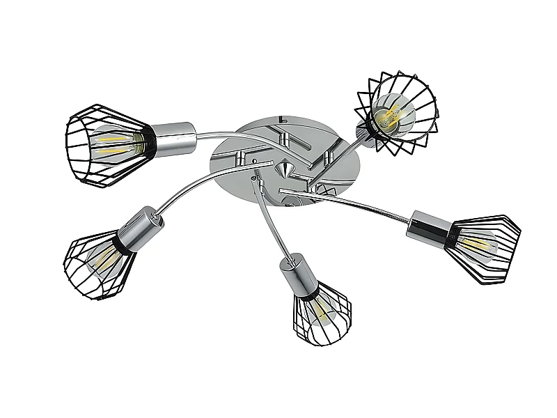 Plafon Cromo San Petesburgo De 5 Focos