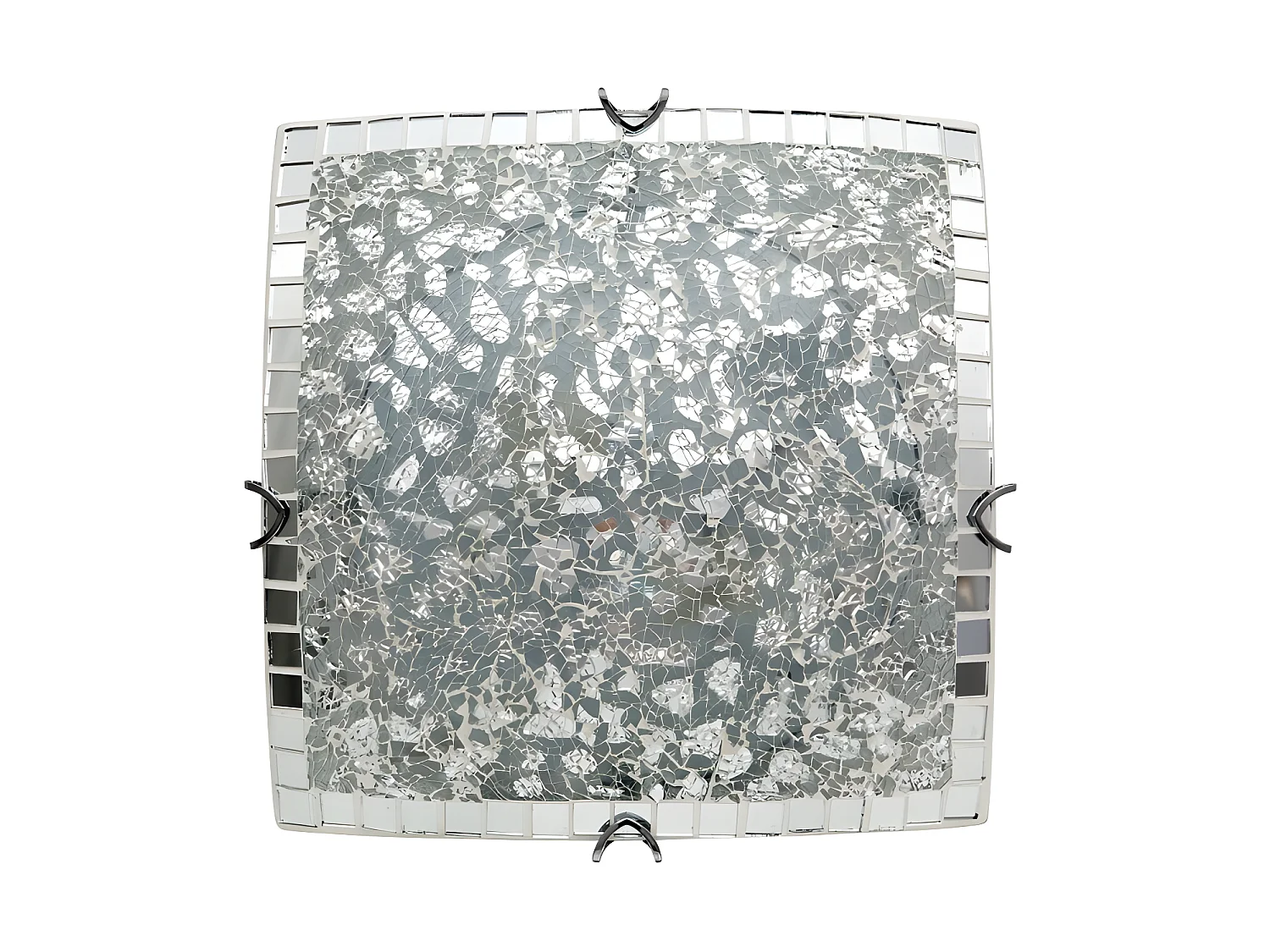 Lampara Plafon En Cromo Cuadrado Modelo Tenor Mosaico