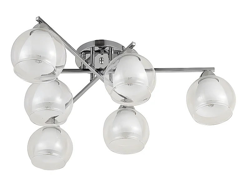 LAMPE PLAFON MAKALU chrome avec 6 lumières FABRILAMP