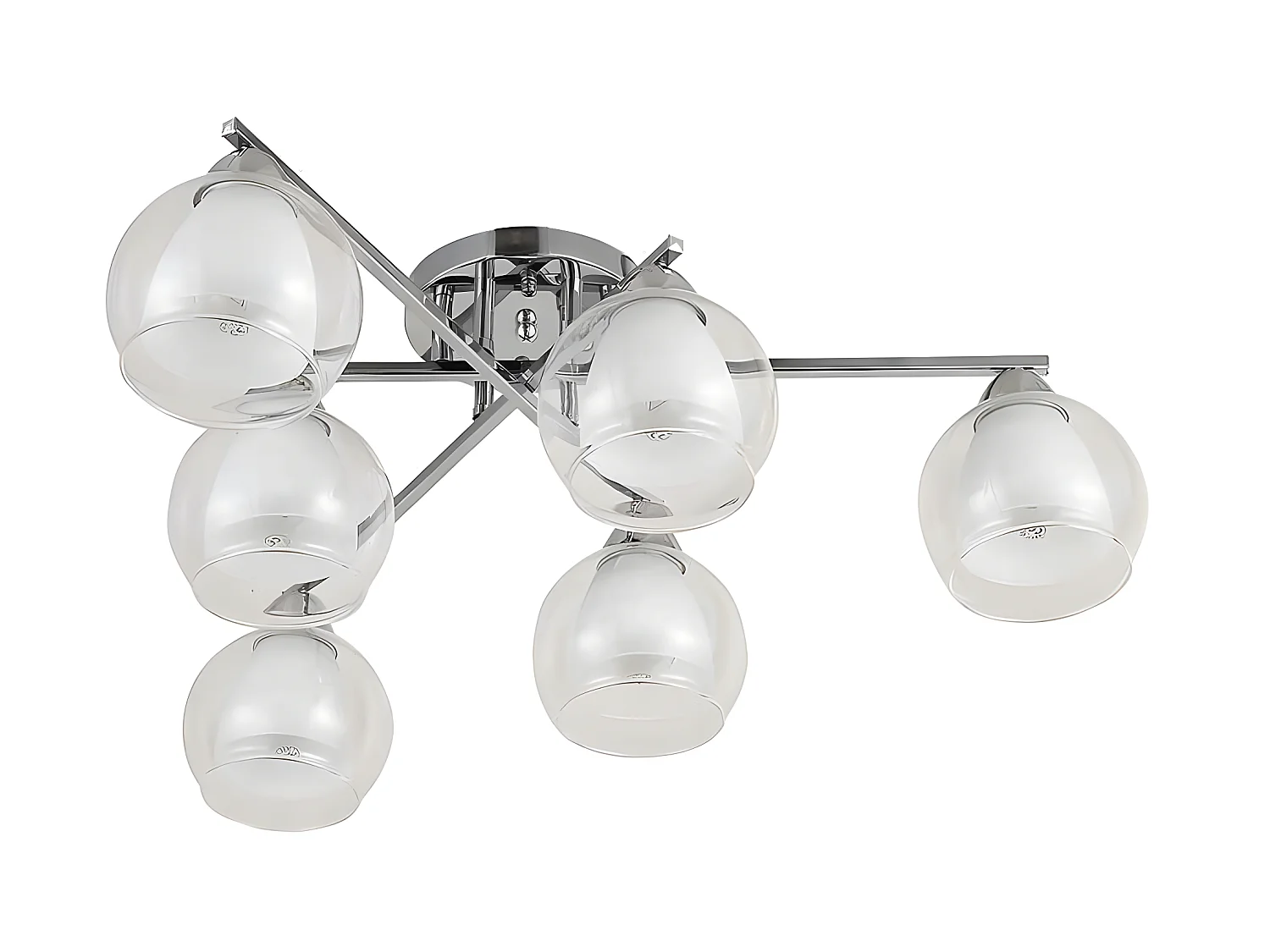 LAMPE PLAFON MAKALU chrome avec 6 lumières FABRILAMP