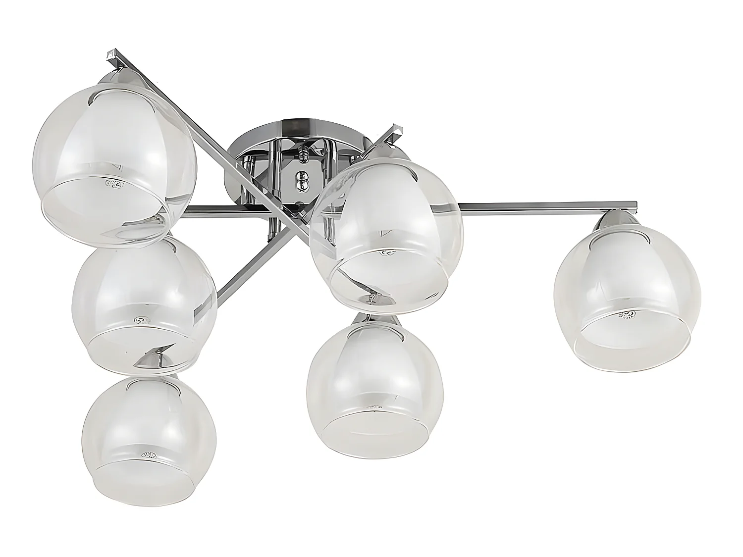 Lampara Plafon Makalu Cromo Con 6 Luces