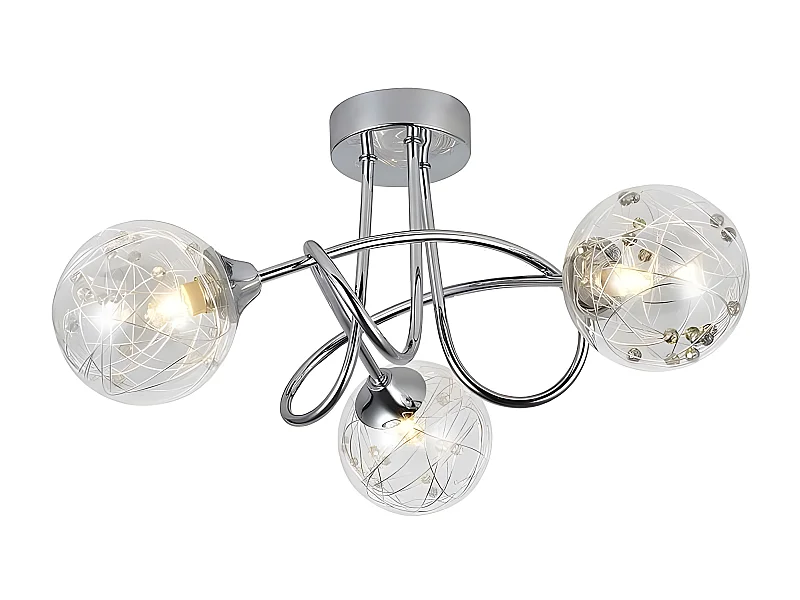 Lampada da soffitto cromata RIO DE JANEIRO con 3 luci FABRILAMP