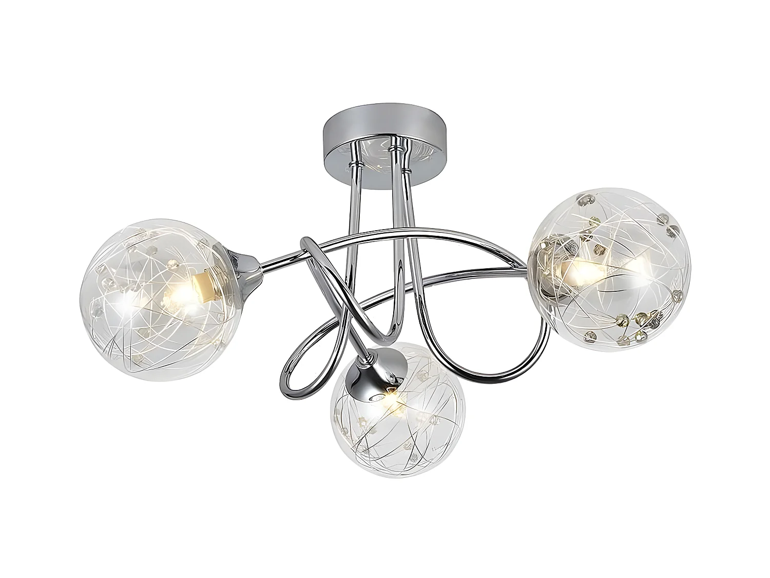 Plafondnier chromé RIO DE JANEIRO avec 3 FABRILAMP lumières