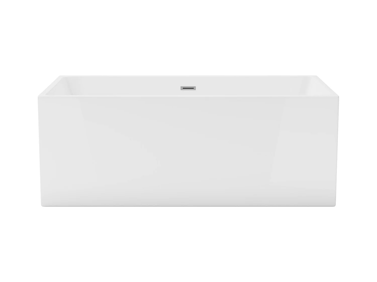 Baignoire semi-îlot rectangulaire - 250 L - 150 x  75 x 58 cm  - Blanche - Acrylique -  PIKAIA