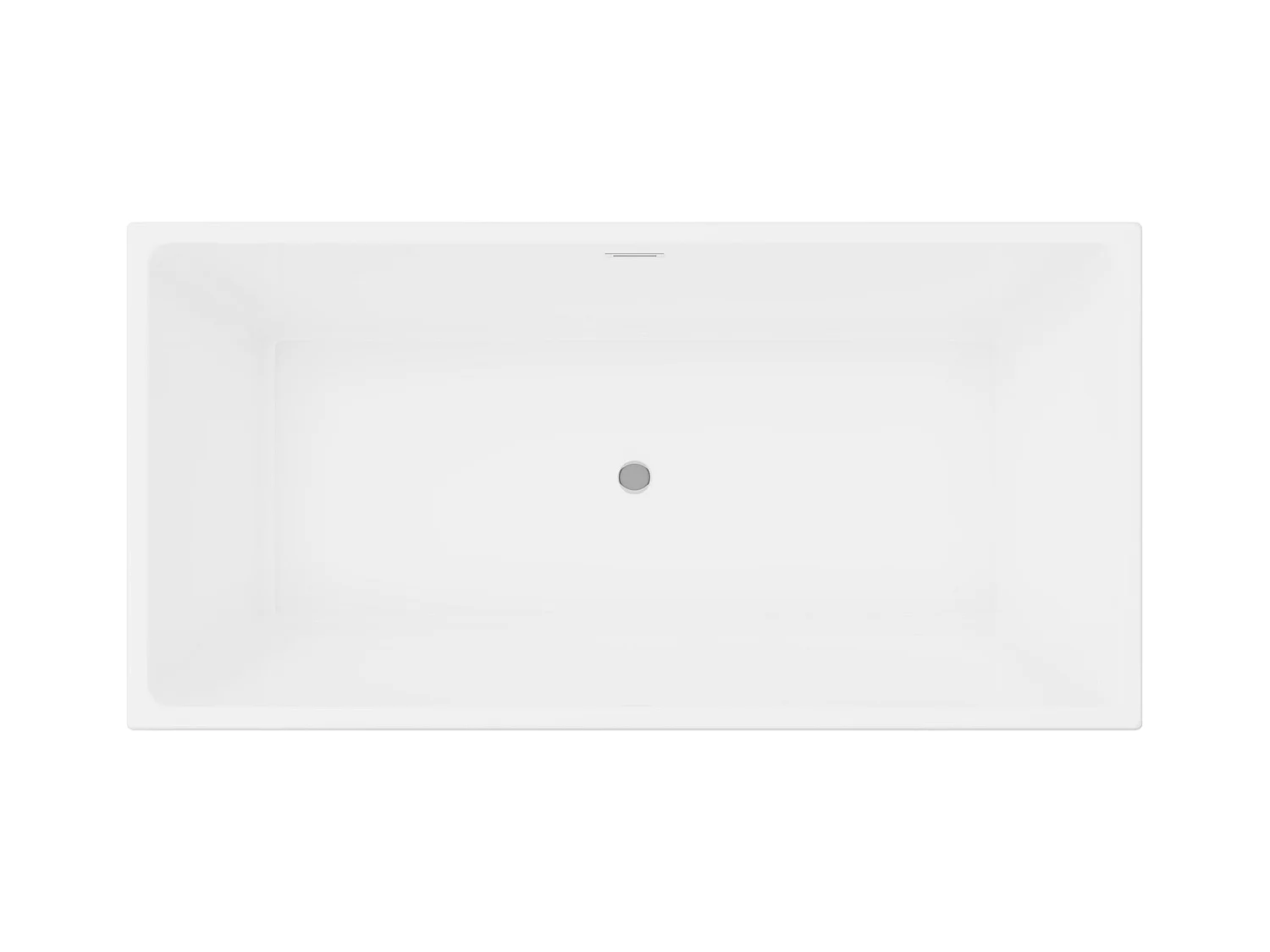 Baignoire semi-îlot rectangulaire - 250 L - 150 x  75 x 58 cm  - Blanche - Acrylique -  PIKAIA