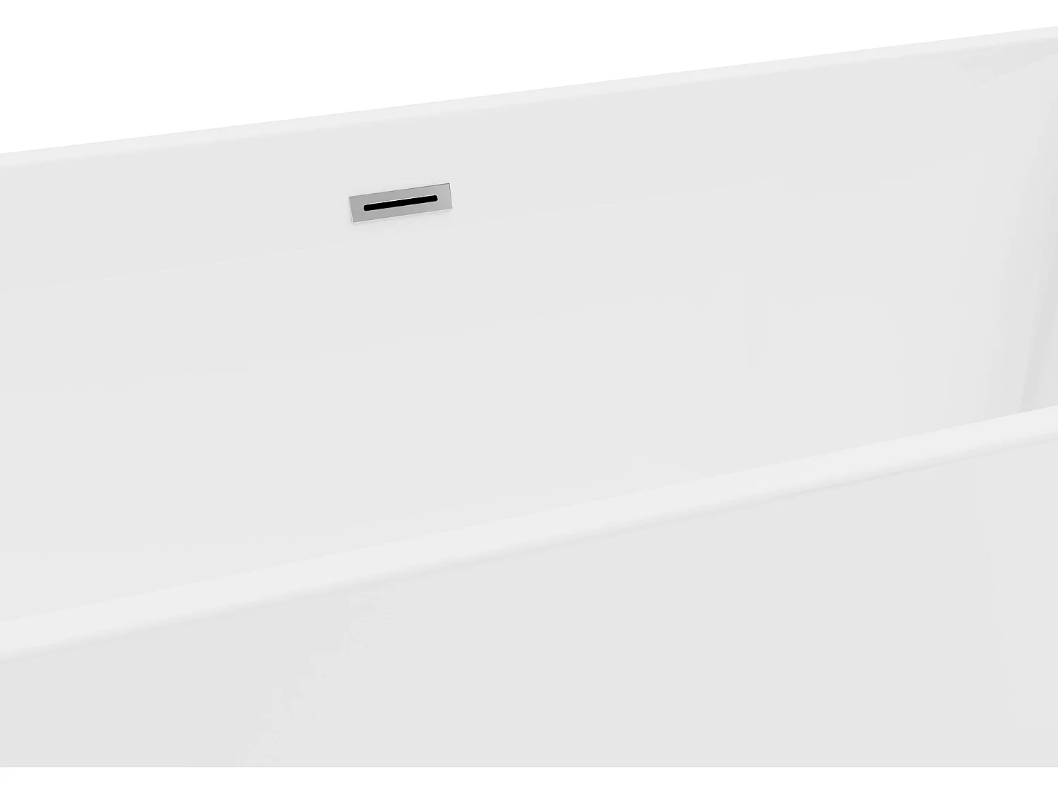 Badewanne halb freistehend - rechteckig - 250 L - 150 x 75 x 58 cm - Acryl - Weiß - PIKAIA