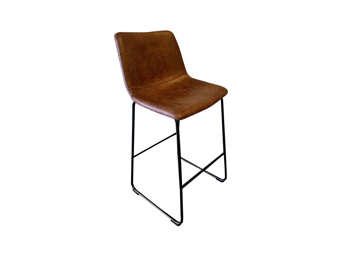 Tabouret de bar RONDA coloris brun foncé