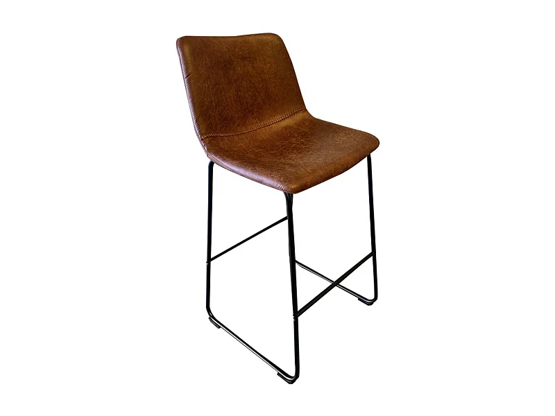 Tabouret de bar RONDA coloris brun foncé