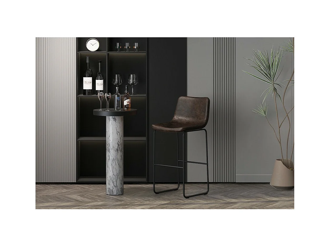 Barstoel RONDA in cognackleur