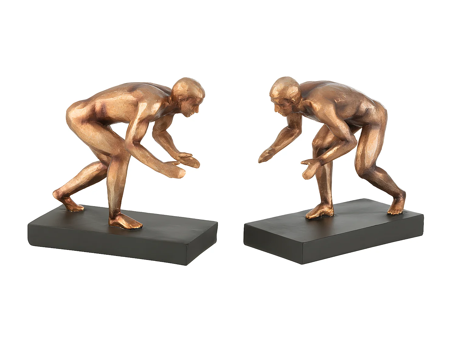 Lot de 2 Serre-Livres "Gymnaste" 15cm Bronze
