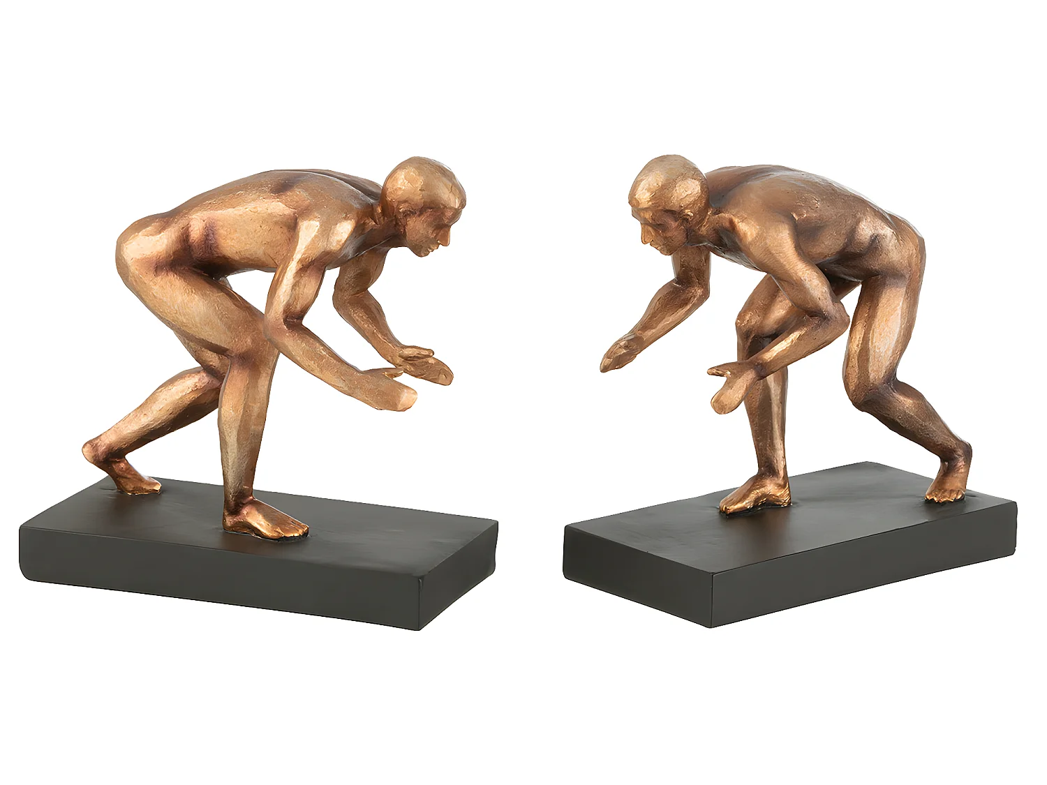 Lot de 2 Serre-Livres "Gymnaste" 15cm Bronze